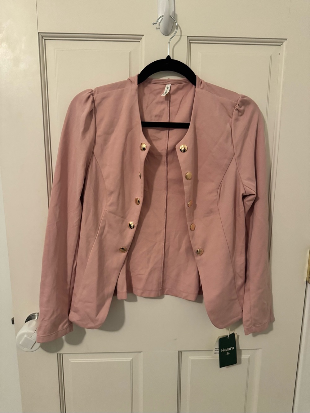 NWT Halara Workcall Double Breasted Open Front Blazer Jacket Dusty Pink M